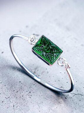 Chrome Diopside 925 Silver Plated Bracelet